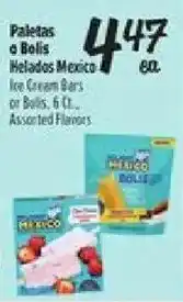 El Super Mexico ice cream bars or bolis offer