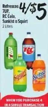 El Super Refrescos 7UP, RC Cola, Sunkist or Squirt offer