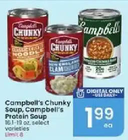 Albertsons Campbell's Chunky Soup, Campbell's Protein Soup offer