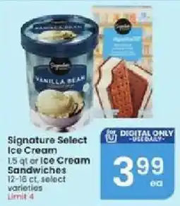 Albertsons Signature Select Ice Cream Sandwiches offer