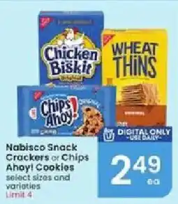 Albertsons Nabisco Snack Crackers or Chips Ahoy! Cookies offer
