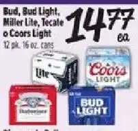 Fiesta Mart Bud, Bud Light, Miller Lite, Tecate or Coors Light offer