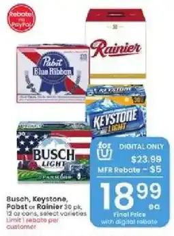 Albertsons Busch, Keystone, Pabst or Rainier offer
