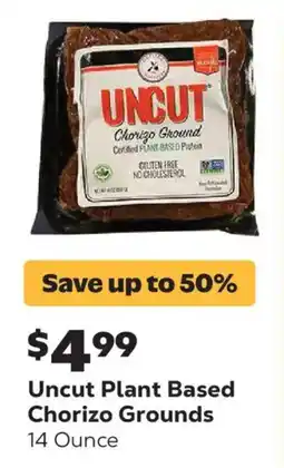 Grocery Outlet Uncut plant based chorizo grounds offer