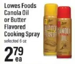 Lowes Foods Lowes Foods Canola Oil or Butter Flavored Cooking Spray offer