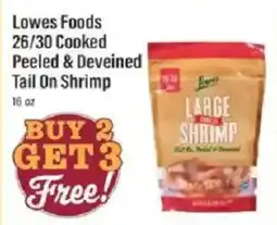Lowes Foods Lowes Foods Cooked Peeled & Deveined Tail On Shrimp offer