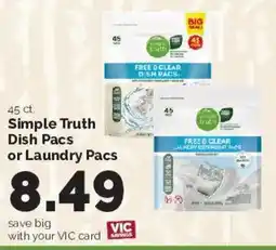 Harris Teeter Simple Truth Dish Pacs or Laundry Pacs offer