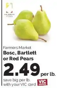 Harris Teeter Farmers Market Bosc, Bartlett or Red Pears offer