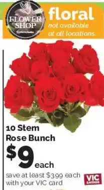 Harris Teeter Flower Shop 10 Stem Rose Bunch offer