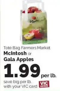 Tote Bag Farmers Market McIntosh or Gala Apples