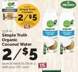 Harris Teeter Simple Truth Organic Coconut Water offer