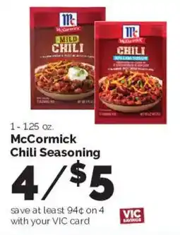 Harris Teeter McCormick Chili Seasoning offer