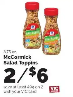 Harris Teeter McCormick Salad Toppings offer