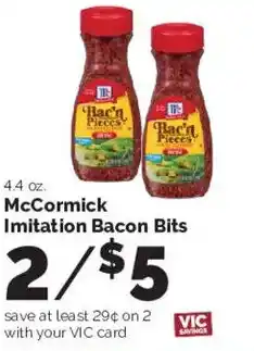 Harris Teeter McCormick Imitation Bacon Bits offer