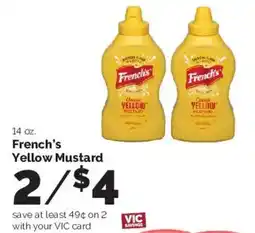 Harris Teeter French's Yellow Mustard offer
