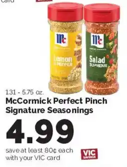 Harris Teeter McCormick Perfect Pinch Signature Seasonings offer