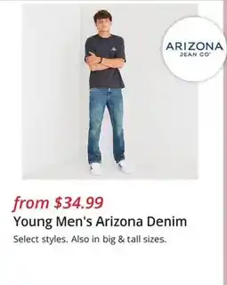 JC Penney Young Men's Arizona Denim offer