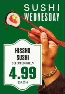 Lowes Foods Hissho Sushi Selected Rolls offer