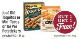 Lowes Foods José Olé Taquitos or Mini Tacos or Tai Pei Potstickers offer
