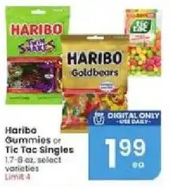 Albertsons Haribo Gummies or Tic Tac Singles offer