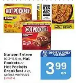 Albertsons Kanzen Entree Hot Pockets or Hot Pockets Breakfast offer