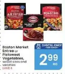 Albertsons Boston Market Entree or Pictsweet Vegetables offer