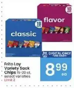 Albertsons Frito Lay Variety Sack Chips offer