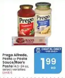 Albertsons Prego Alfredo, Pasta or Pasta Sauce/Rao's Pasta offer