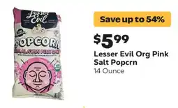 Grocery Outlet Lesser Evil Org Pink Salt Popcrn offer
