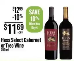 Jons International Hess Select Cabernet or Treo Wine offer