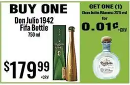 Jons International Don Julio 1942 Fifa Bottle offer