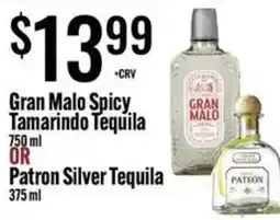 Jons International Gran Malo Spicy Tamarindo Tequila or Patron Silver Tequila offer