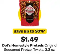 Grocery Outlet Dot's Homestyle Pretzels Original Seasoned Pretzel Twists offer