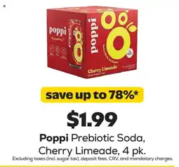 Grocery Outlet Poppi Prebiotic Soda, Cherry Limeade offer