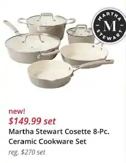 JC Penney Martha Stewart Cosette 8-Pc. Ceramic Cookware Set offer