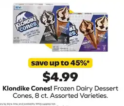 Grocery Outlet Klondike Cones! Frozen Dairy Dessert Cones offer