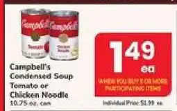 Safeway Campbell's Condensed Soup offer