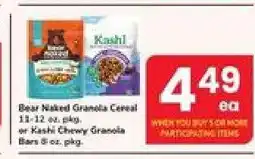 Safeway Bear Naked Granola Cereal or Kashi Chewy Granola Bars offer