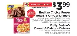 ShopRite Healthy Choice Power Bowls & On-Cor Dinners offer