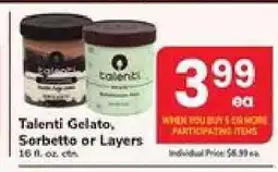 Safeway talenti Gelato, Sorbetto or Layers offer