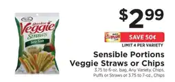 ShopRite Sensible Portions Veggie Straws or Chips offer