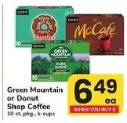 Safeway Green Mountain or Donut Shop Coffee offer