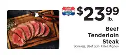 ShopRite Beef Tenderloin Steak offer