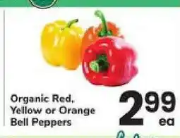 Safeway ORGANIC RED, YELLOW OR ORANGE BELL PEPPERS offer