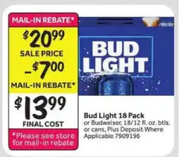 Stop&Shop Bud Light 18 Pack offer