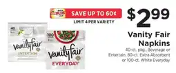 ShopRite Vanity Fair Napkins offer