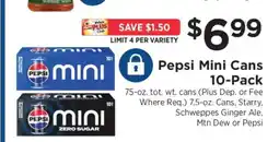 ShopRite Pepsi Mini Cans 10-Pack offer