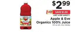 ShopRite Apple & Eve Organics 100% Juice offer