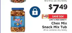 ShopRite Chex Mix Snack Mix Tub offer