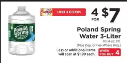 ShopRite Poland Spring Water 3-Liter offer